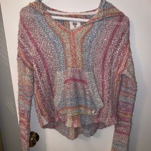 Rainbow Billabong knit pullover with hood!